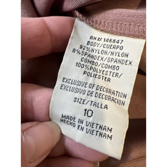 2 pc Maya Brooke Lace Top & Pants Set Dusty Rose Size 10 - Picture 7 of 16